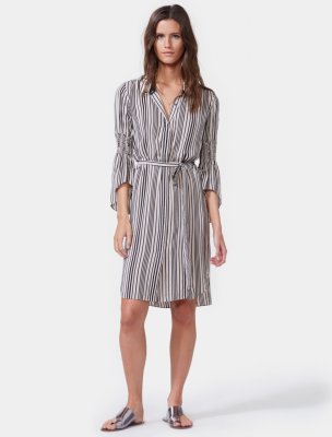 SMOCKED SLEEVE STRIPED SHIRTDRESS SMOCKED SLEEVE STRIPED SHIRTDRESS