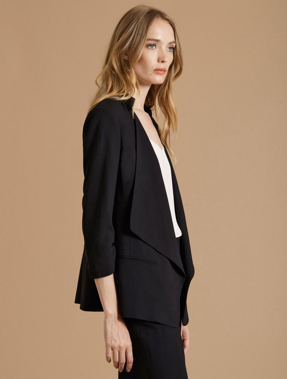 DRAPE FRONT SUITING JACKET DRAPE FRONT SUITING JACKET