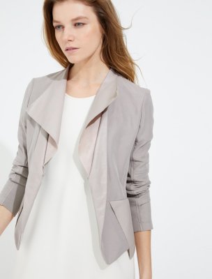 LEATHER TWILL COMBO JACKET LEATHER TWILL COMBO JACKET