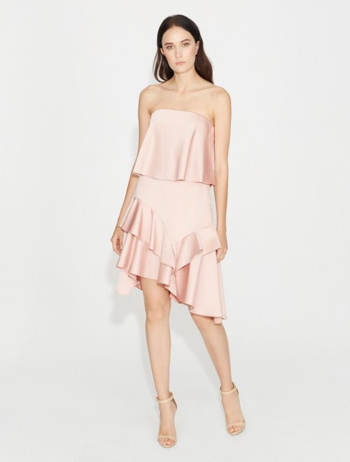 VESTIDO STRAPLESS VOLANTES