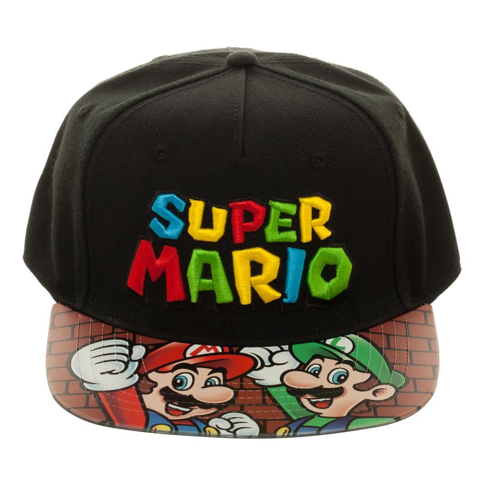 Gorra negra con personajes de Super Mario