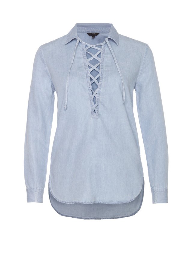 makeyla lace up shirt denim makeyla lace up shirt denim