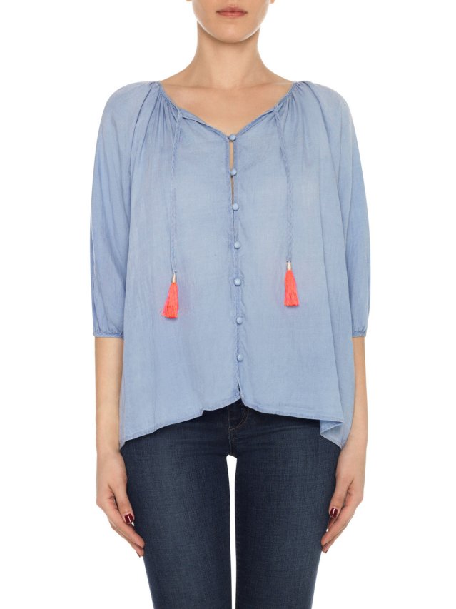 juliette blouse denim gauze juliette blouse denim gauze