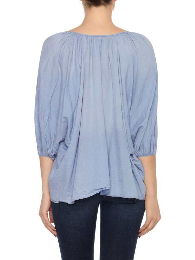 juliette blouse denim gauze juliette blouse denim gauze