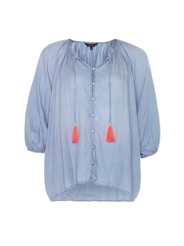 juliette blouse denim gauze juliette blouse denim gauze