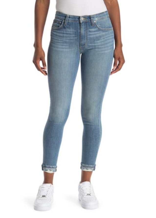 HIGH RISE SKINNY ANKLE CUFF W/ DESTROY HIGH RISE SKINNY ANKLE CUFF W/ DESTROY
