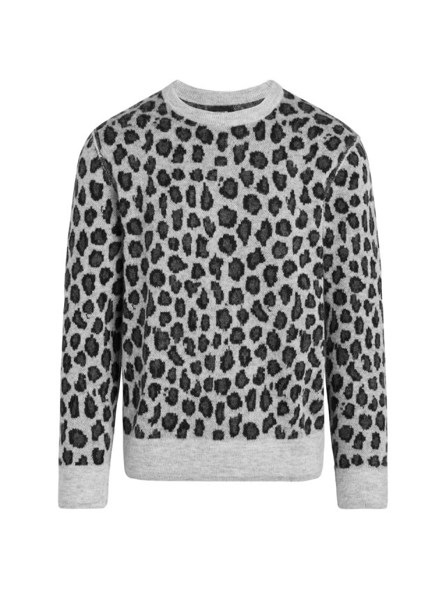 LEOPARD JACQUARD CREWNECK SWEATER LEOPARD JACQUARD CREWNECK SWEATER