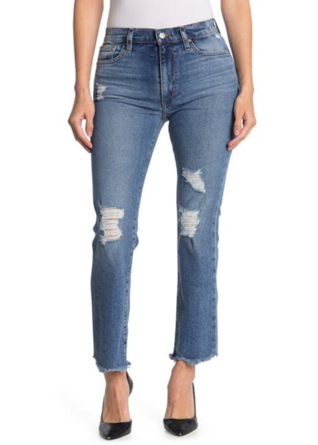 HIGH RISE STRAIGHT ANKLE W/ CUT HEM HIGH RISE STRAIGHT ANKLE W/ CUT HEM