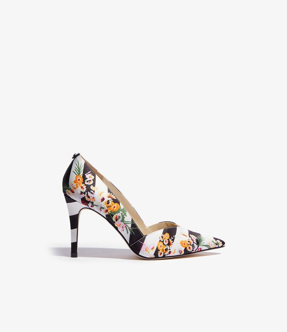Zapatos tacón flores rayas | Karen Millen