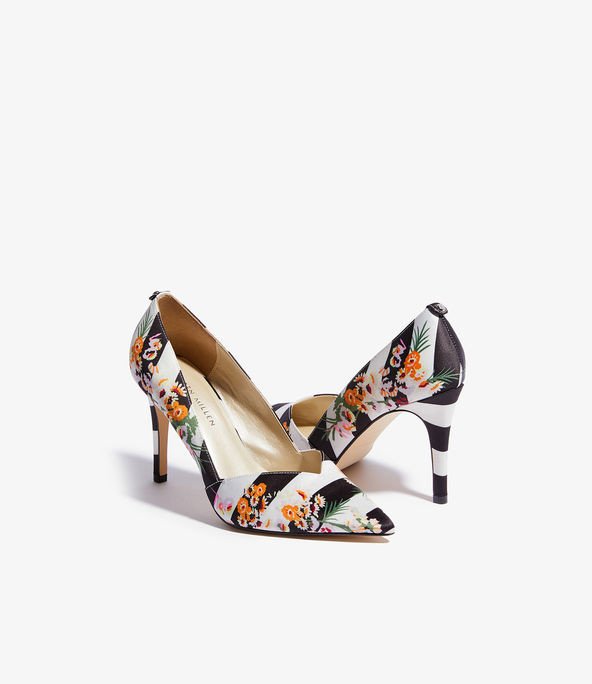 Zapatos tacón flores rayas | Karen Millen