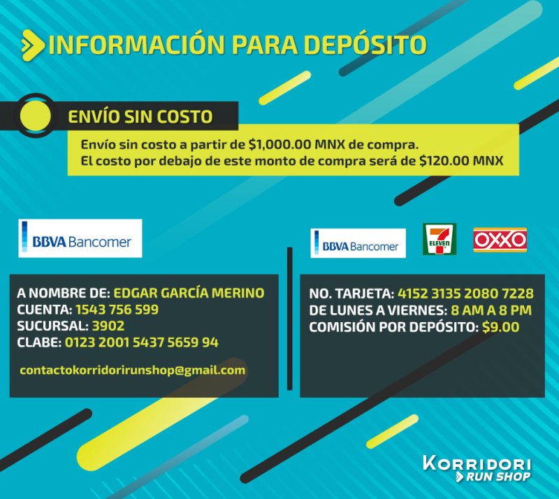 INFORMACIÓN PARA DEPÓSITOS - KORRIDORI RUNSHOP