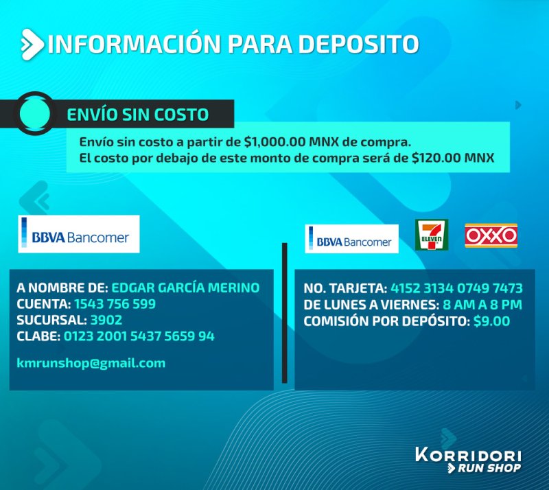 INFORMACIÓN PARA DEPÓSITOS - KORRIDORI RUNSHOP