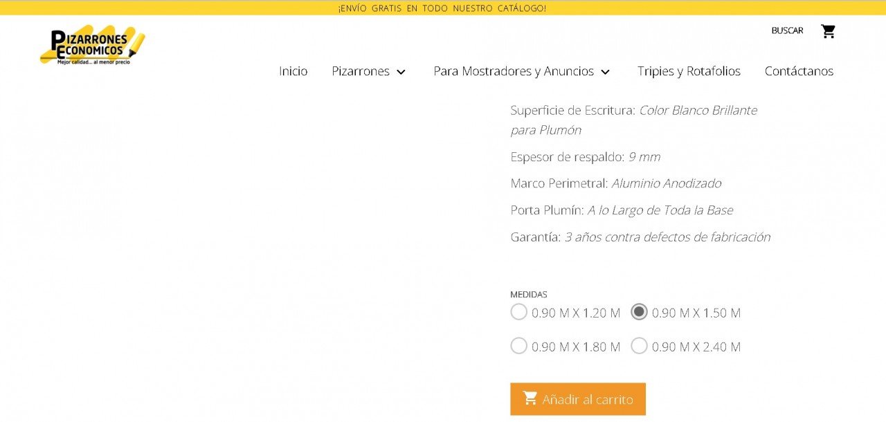 Precio de Pizarrones