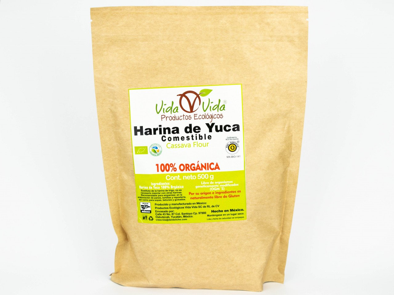 Harina de Yuca orgánica 500 gr