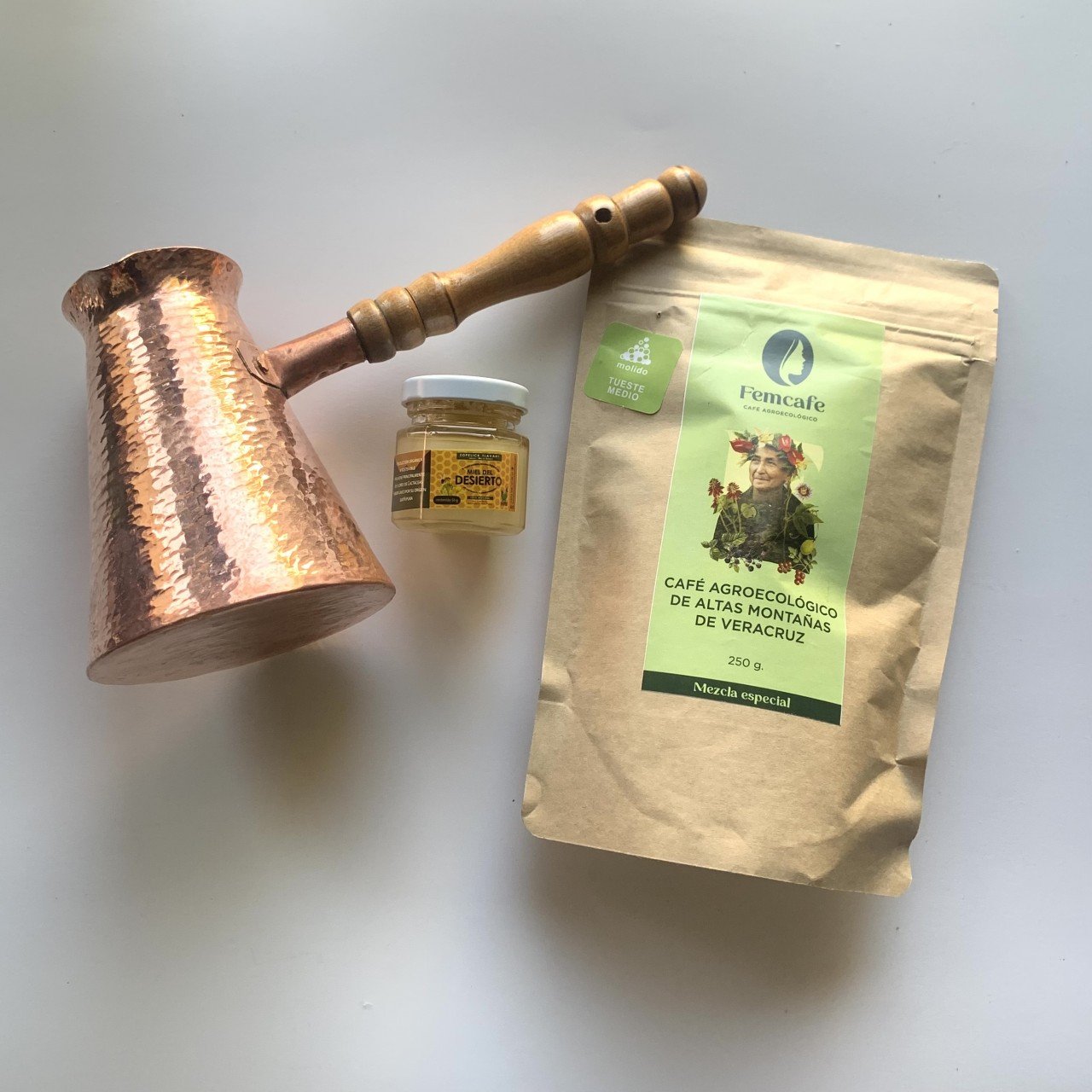 Kit Cafetera de Cobre