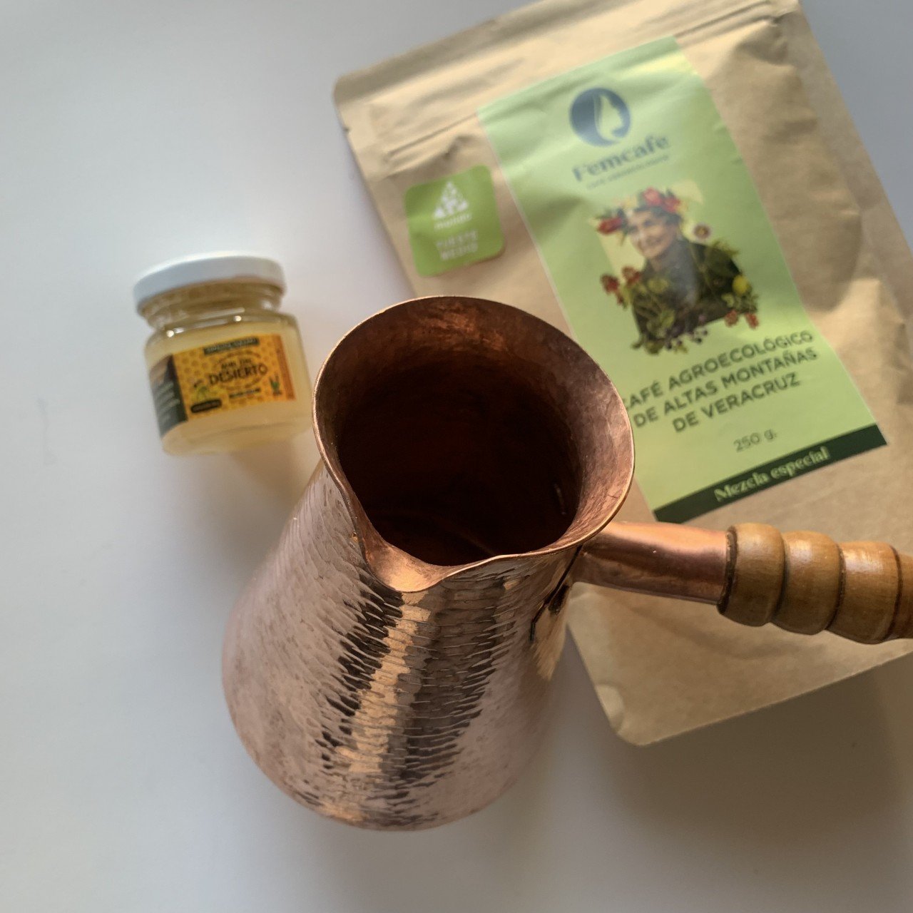 Kit Cafetera de Cobre