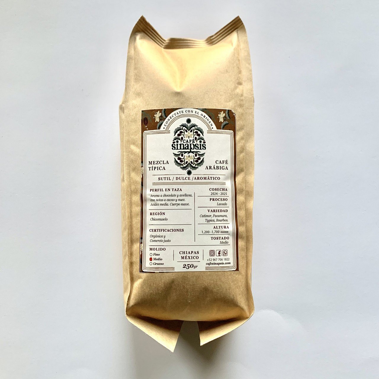 Café Sinapsis Mezcla Típica 250 gr (Chiapas)