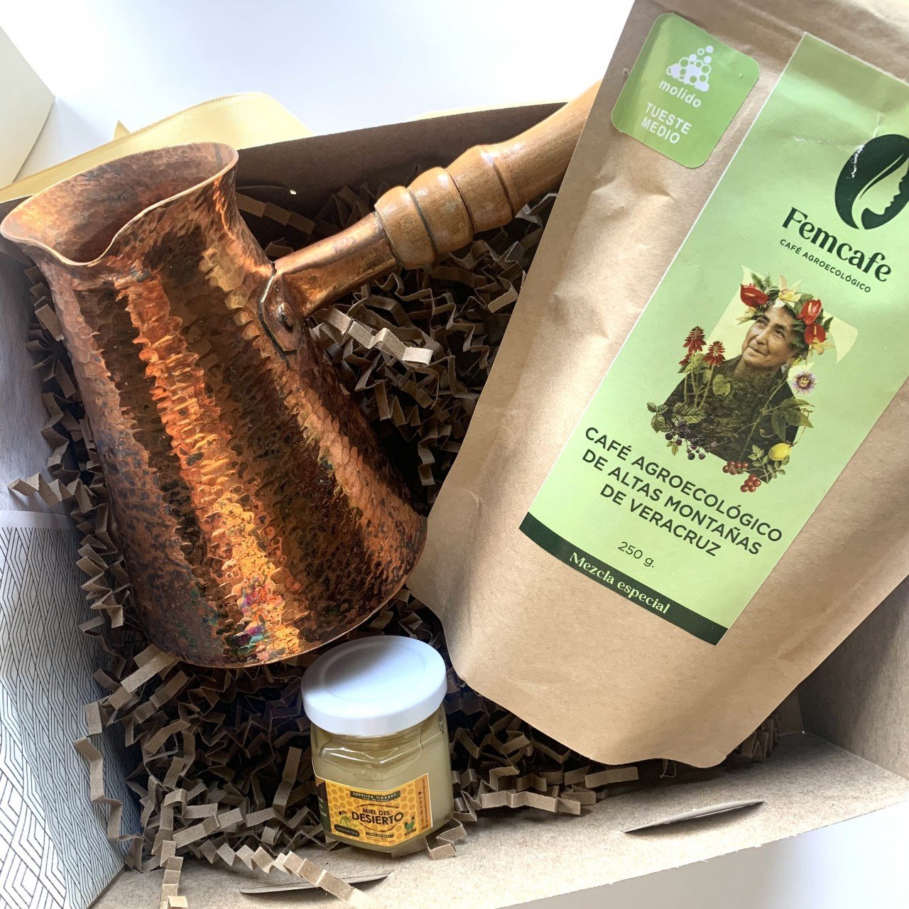 Kit Cafetera de Cobre
